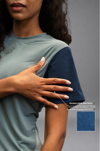 Camiseta Dryplay Clásica Mujer Azul